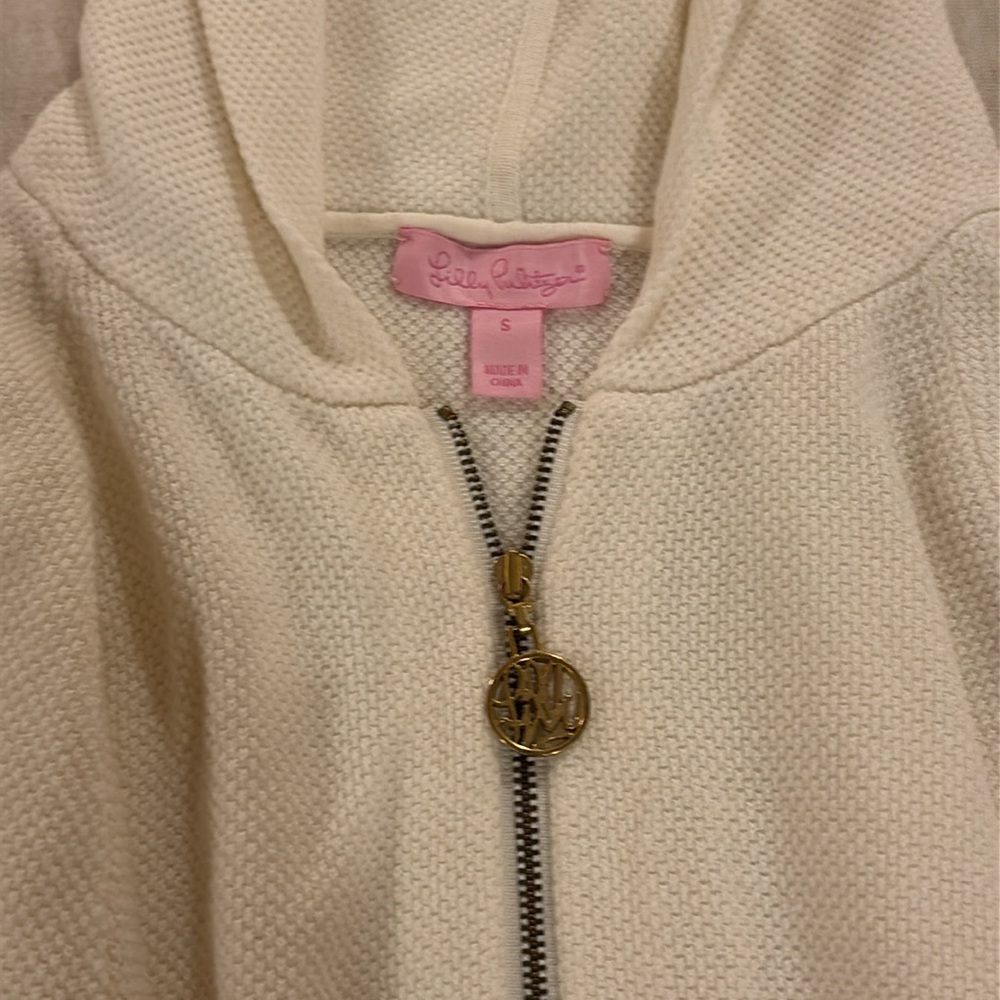 Lilly Pulitzer Women's Cream Hooded Jacket size Small - Picture 3 of 3